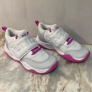 Under Armour Zone BB 2 Girls Basketball Shoes Size 4Y EUC